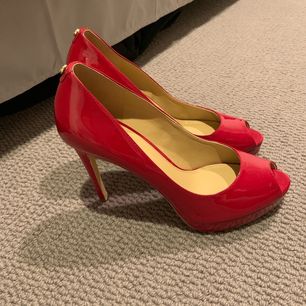 Michael Kors Red Peep Toe Heels